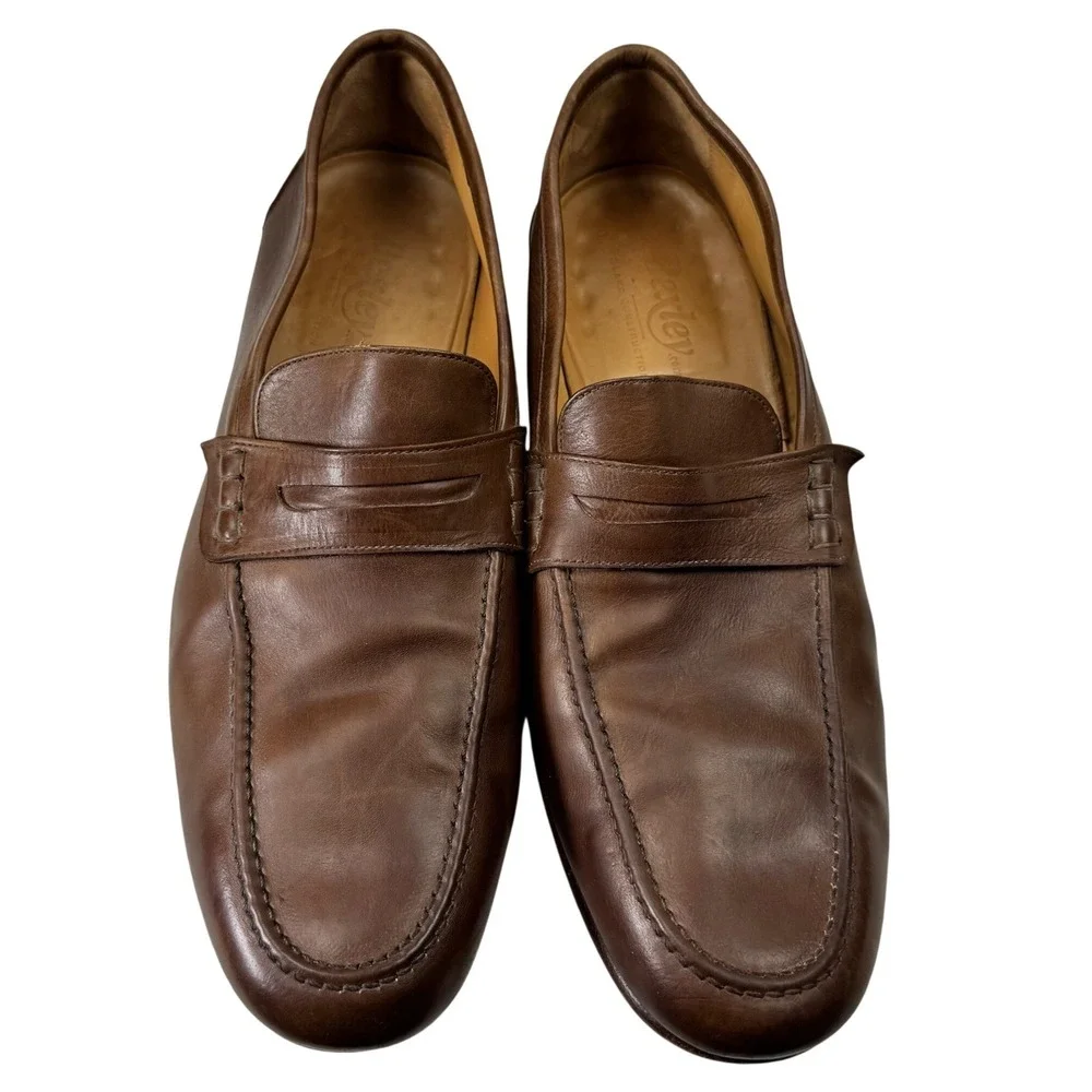 Bexley Monterenzio Penny Loafers Men EU 43 US 10 Brown Leather Blake Dress Shoes